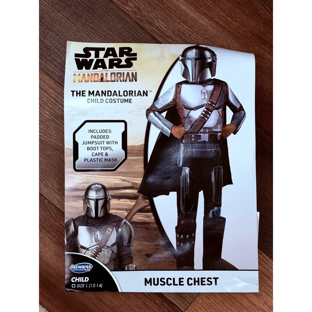 Star Wars The Mandalorian Muscle Chest Child Halloween Costume Large 12-14